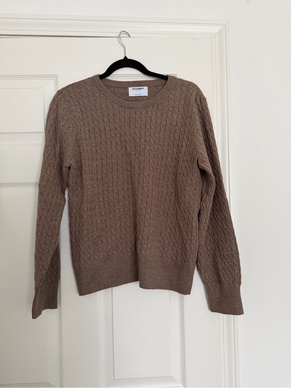 Old Navy Women's Cable Knit Crewneck Sweater - Mushroom Taupe